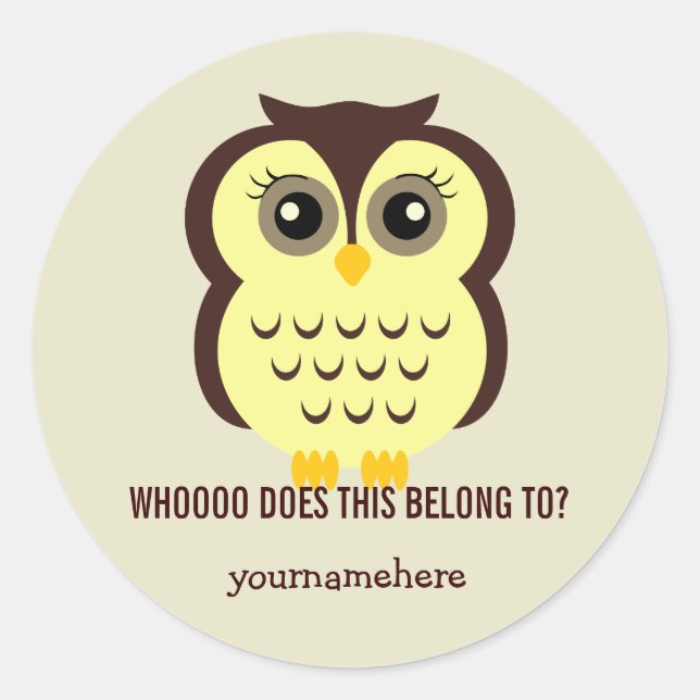 Pegatina Redonda Cortesía Owl ESTO PERTENECE A Pegatinas (Anverso)