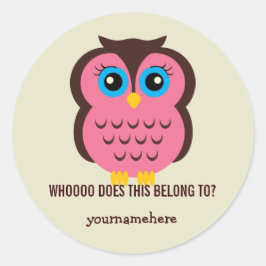 Pegatina Redonda Cortesía Owl ESTO PERTENECE A Pegatinas