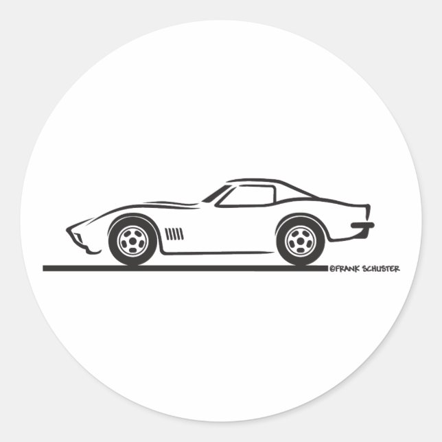 Pegatina Redonda Corvette 1970-72 (Anverso)