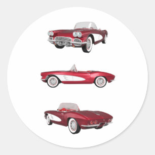 Pegatina Redonda Corvette C1: