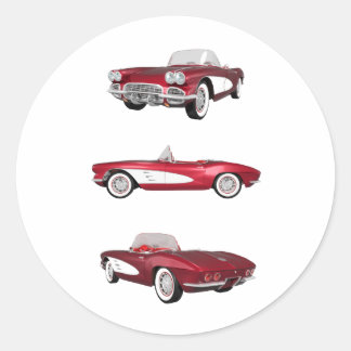 Pegatina Redonda Corvette C1: