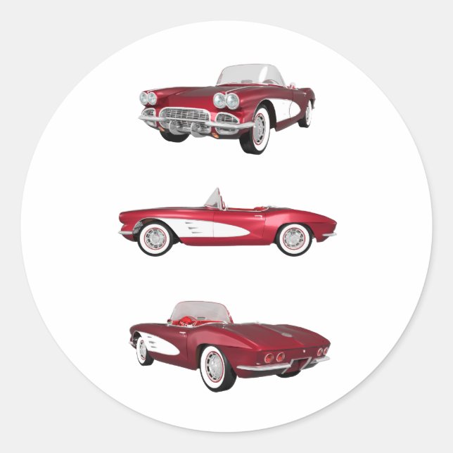 Pegatina Redonda Corvette C1: (Anverso)