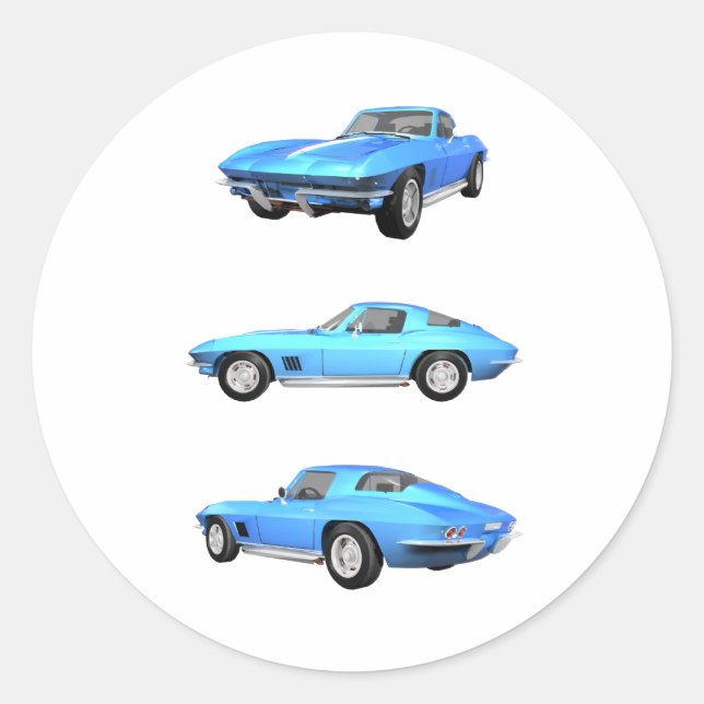 Pegatina Redonda Corvette C2: (Anverso)