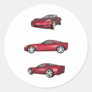 Pegatina Redonda Corvette: Candy Apple Finish