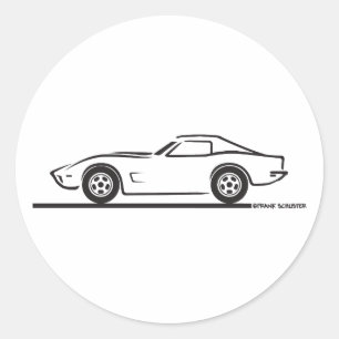 Pegatina Redonda Corvette en 1973