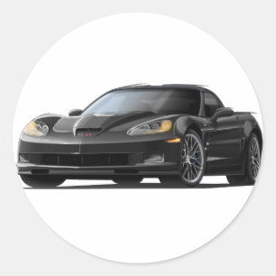 Pegatina Redonda Corvette ZR1 Black Car