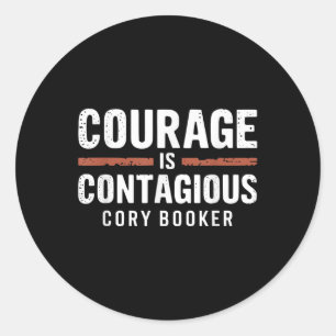 Pegatina Redonda Cory Booker Courage es una cita política contagios