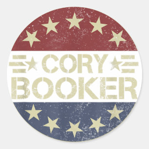 Pegatina Redonda Cory Booker Filibuster New Jersey Orgulloso De Cor