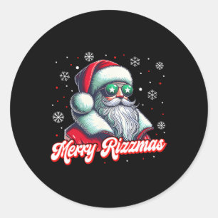 Pegatina Redonda Cos de los Navidades de Papá Noel