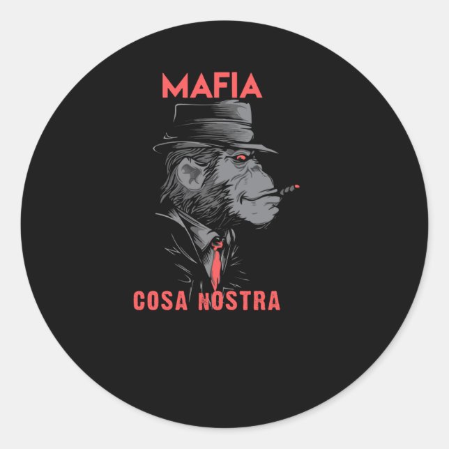 Pegatina Redonda Cosa Nostra (Anverso)