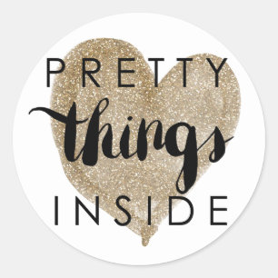 Pegatina Redonda Cosas de Happy Mail Gold Heart