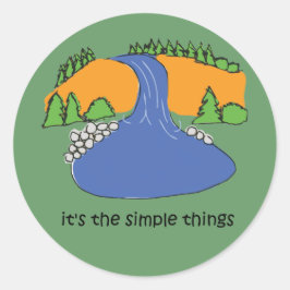 Pegatina Redonda Cosas simples - Cascada