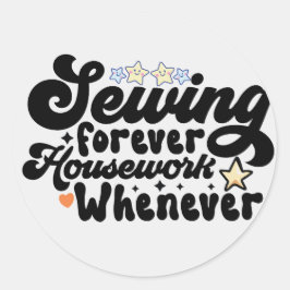 Pegatina Redonda Coser para siempre