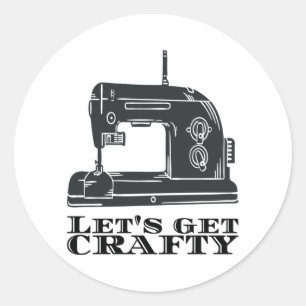 Pegatina Redonda Coser - Vamos a ser Creativos