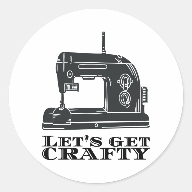 Pegatina Redonda Coser - Vamos a ser Creativos (Anverso)