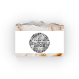 Pegatina Redonda Cosmético de jabón de Relieve metalizado plateado 