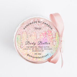 Pegatina Redonda Cosméticos corporales Empaquetado Rosa Perforación