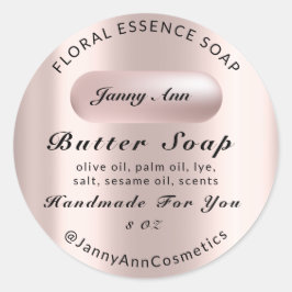 Pegatina Redonda Cosméticos de jabón de mantequilla de productos de