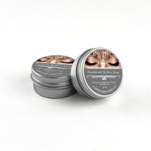 Pegatina Redonda Cosméticos de jabón de mantequilla Gray Royal Laza