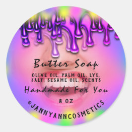 Pegatina Redonda Cosméticos de jabón de mantequilla para Holografía