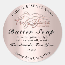 Pegatina Redonda Cosméticos de jabón de mantequilla Producto Cuerpo