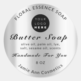 Pegatina Redonda Cosméticos de jabón de mantequilla Producto Logoti