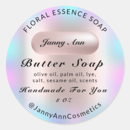 Pegatina Redonda Cosméticos de jabón de mantequilla producto PinkSo