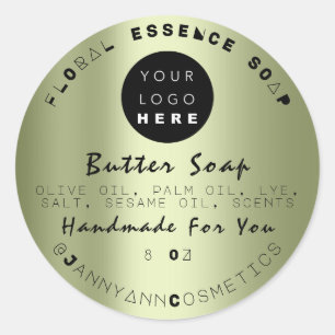 Pegatina Redonda Cosméticos de jabón de mantequilla unica de menta 