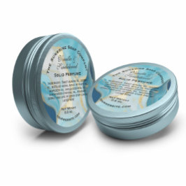 Pegatina Redonda Cosméticos de jabón de mármol azul y falso dorado