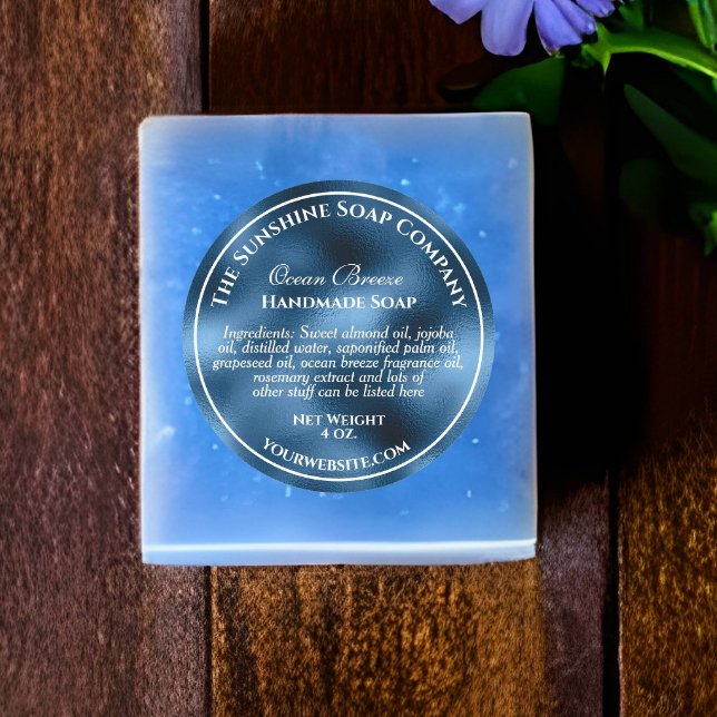 Pegatina Redonda Cosméticos de jabón de Relieve metalizado azul de  (Subido por el creador)