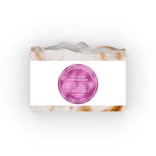 Pegatina Redonda Cosméticos de jabón de Relieve metalizado rosa cal
