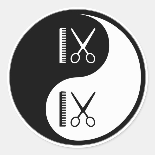 Pegatina Redonda Cosmetología de Yin Yang (Anverso)