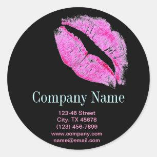 Pegatina Redonda cosmetologist rosado moderno del artista de