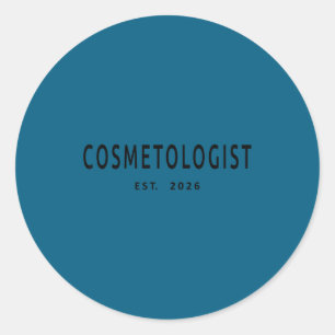 Pegatina Redonda Cosmetólogo Est 2026 Escuela de Belleza