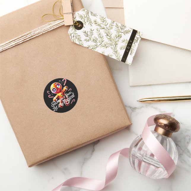 Pegatina Redonda Cosmic Gingerbread Sticker Magica Christmas (Regalar)