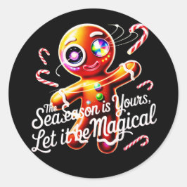 Pegatina Redonda Cosmic Gingerbread Sticker Magica Christmas