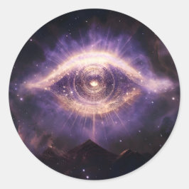 Pegatina Redonda Cosmic Third Eye Awakening - Spiritual Awareness