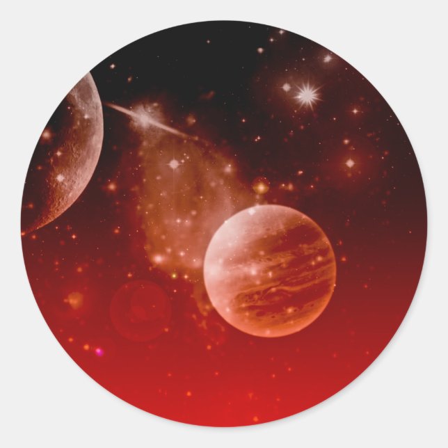 Pegatina Redonda cosmos, (Anverso)