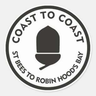Pegatina Redonda Costa a Costa - St Bees to Robin Hood's Bay