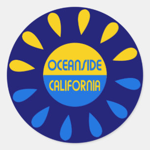 Pegatina Redonda Costa California