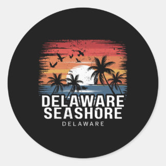 Pegatina Redonda Costa de Delaware Delaware Surfing Surfista 