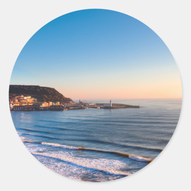 Pegatina Redonda Costa de Scarborough (Anverso)