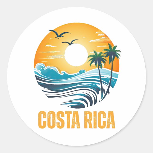 Pegatina Redonda Costa Rica (Anverso)