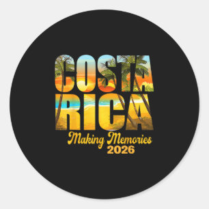Pegatina Redonda Costa Rica 2026 Creando Recuerdos Vacaciones Famil