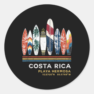 Pegatina Redonda Costa Rica Playa Hermosa Surf
