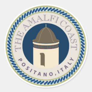 Pegatina Redonda Costa TRAVEL-Amalfi
