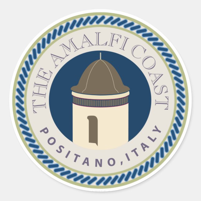 Pegatina Redonda Costa TRAVEL-Amalfi (Anverso)