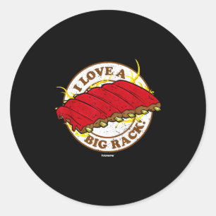 Pegatina Redonda Costillas a la parrilla