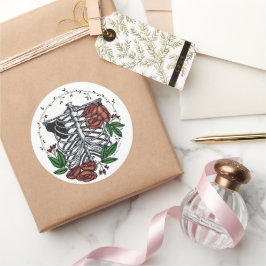 Pegatina Redonda Costillas florales