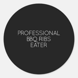 Pegatina Redonda Costillas Profesionales De Bbq Comer Regalo De Cam